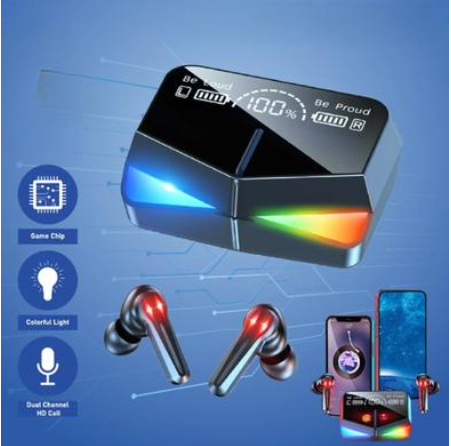 M28 TWS Wireless Gaming Earbuds Best qualityful Earbuds- Black