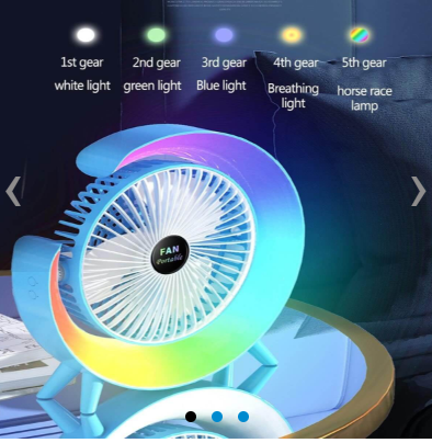 Mini Portable Desktop Fan Adjustable Colorful Fan