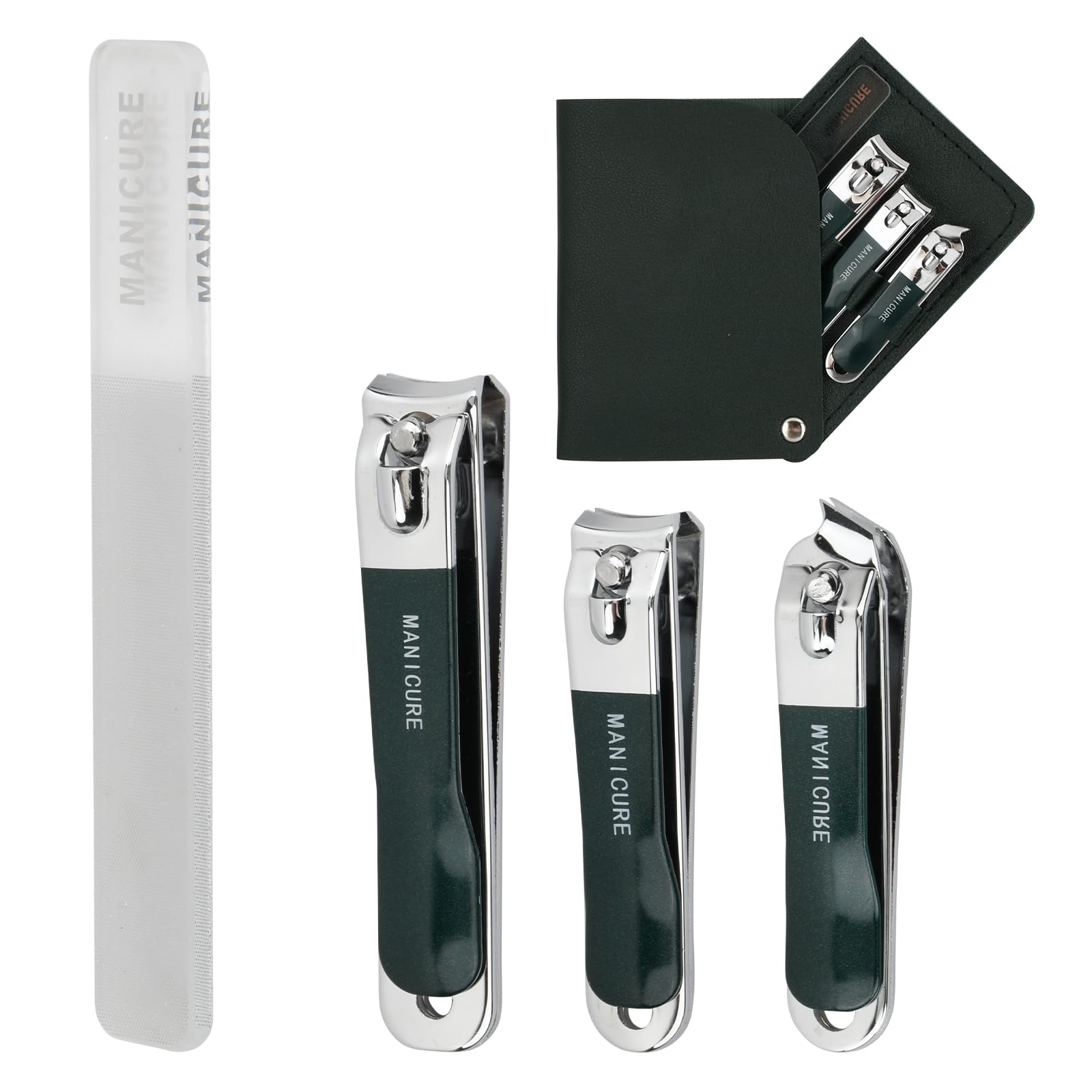 4 Pieces Manicure Set with PU Leather Case