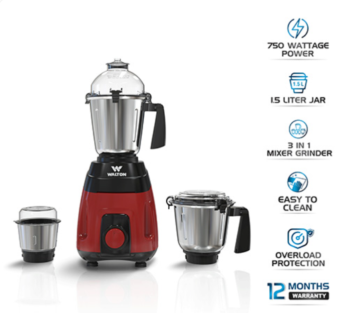 WALTON SONIC SERIES MIXER GRINDER 750 WATT WBL-15GM75N