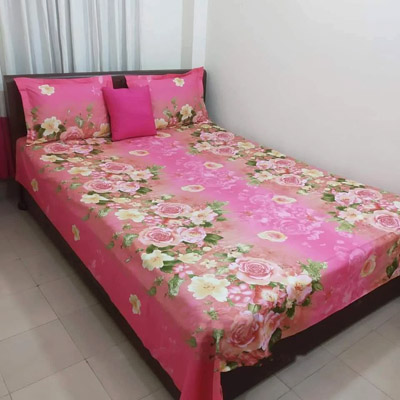 Double Size Cotton Bed Sheet 3 pcs Set