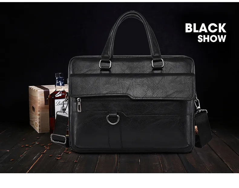 Arms burg Laptop Leather Bag(Black color)