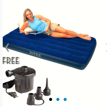 Premium INTEX Double (2 Person) Portable INTEX Air bed & Air Mattress with Free Electric Pumper