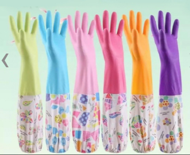 Multicolor High Quality Full Hand Printed Dish Washing Gloves